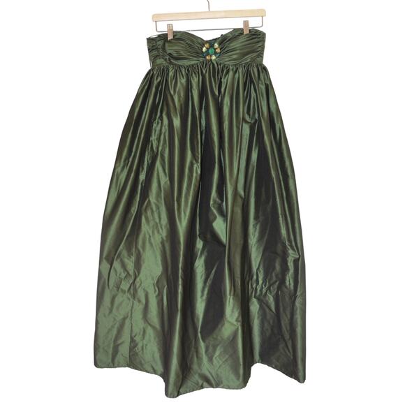 Marc Bouwer Green Taffeta Strapless Gown Size 6 - Picture 4 of 7